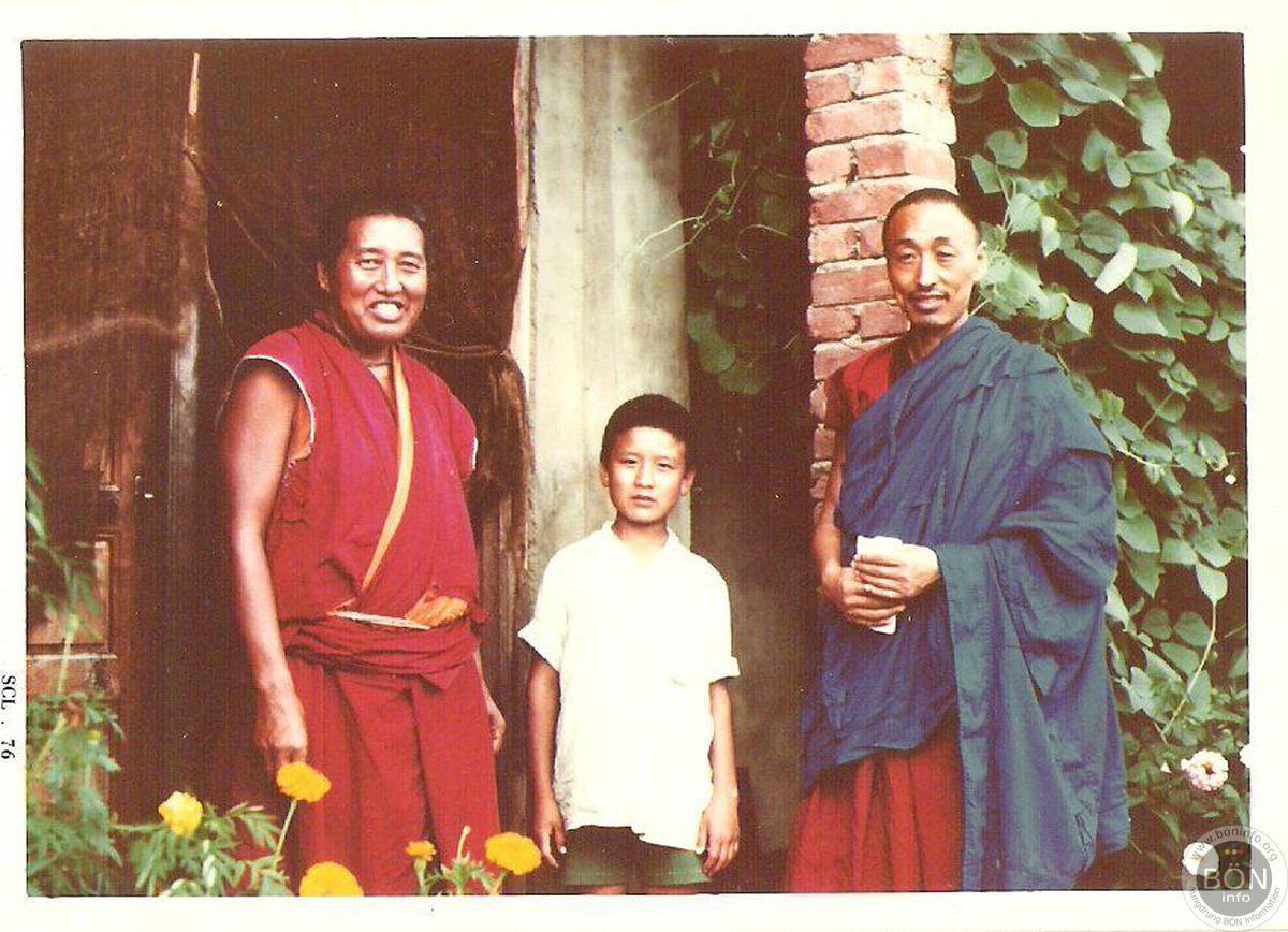HH Menri Trizin Lungtog Tenpe Nyima and Yondzin Rinpoche Lopön Tendzin Namdak and  Tenzin Wangyal Ri